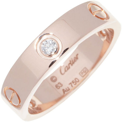 Cartier Ring 18K Pink Gold Diamond 3P (022ct) Love Ring Half Diamond B40875
