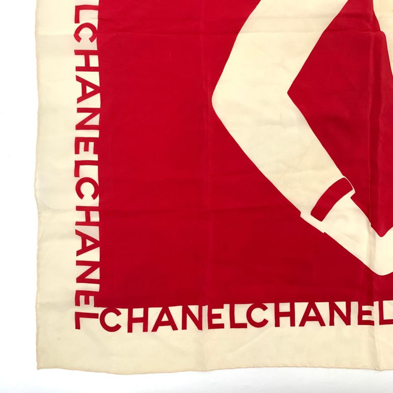 Chanel Scarf Mademoiselle Silhouette Red Off-white Logo Bijoux Necklace Jewelry