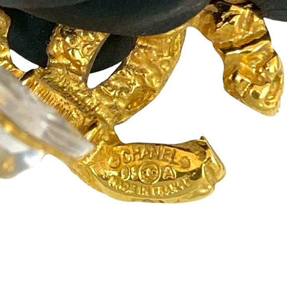 Chanel Vintage Coco Mark Lava Earrings Ear Cuff Accessories 93A