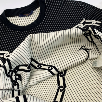 Louis Vuitton Chain Pattern Sweatshirt Vccm09 Black Winter Size XS