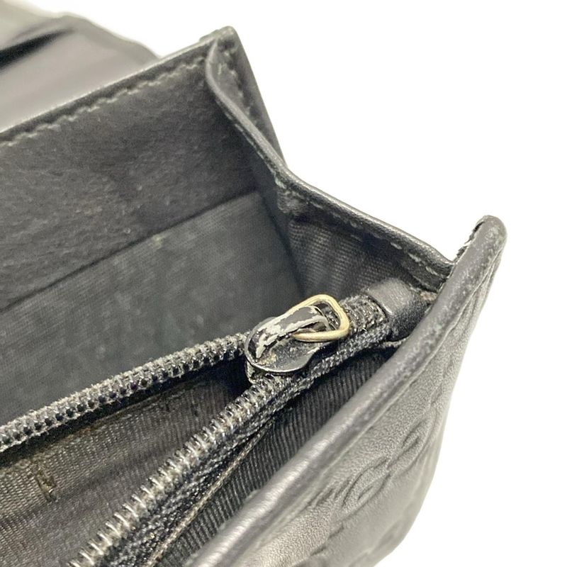 Gucci Long Wallet Stripe Line Metal Bar 244946 Black Leather