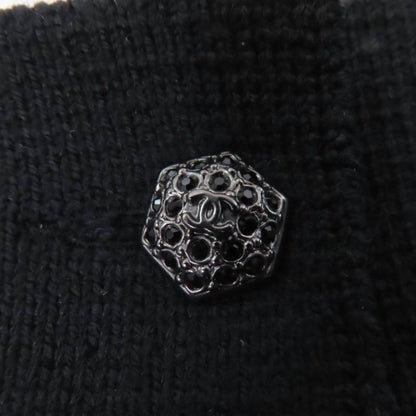 CHANEL P42496k04282 100% Wool Bijoux Coco Mark Button Knit Skirt Black 38 Made