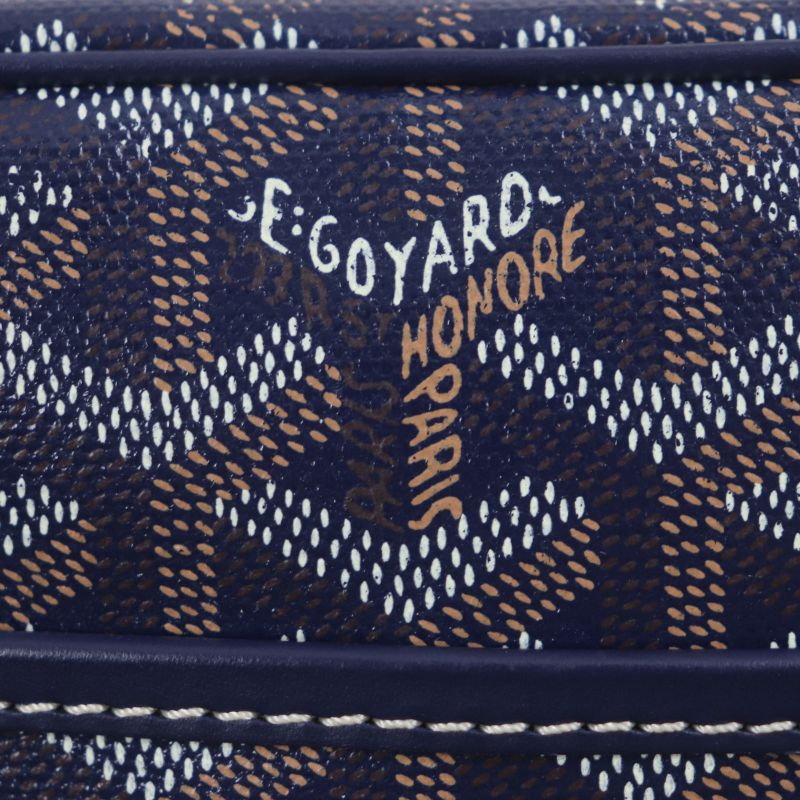 goyard Cupveil PM Canvas Leather Allover Logo Square Shoulder Bag Navy Storage