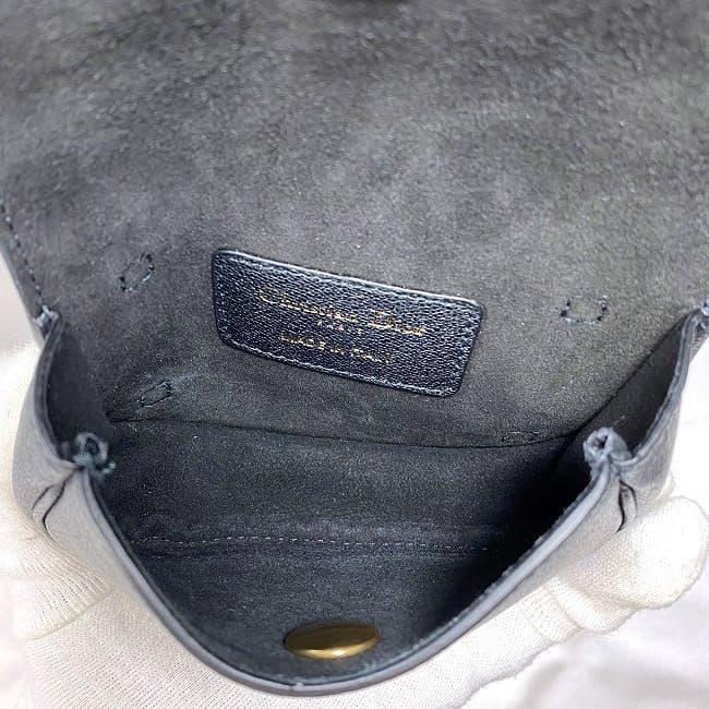 Christian Dior Chain Mini Pouch Black Saddle