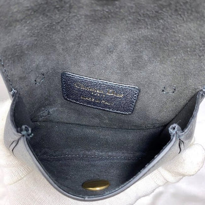 Christian Dior Chain Mini Pouch Black Saddle