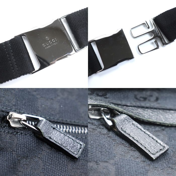Gucci GG Canvas Belt Bag Waist Bag Black 28566 Body Bag Men's Preowned