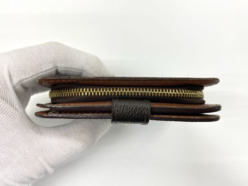 Louis Vuitton Monogram Compact Zipped Folding Wallet M61667 Brown Made In Spain