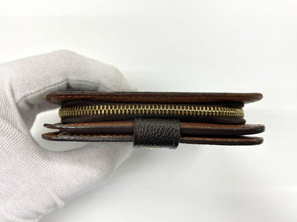 Louis Vuitton Monogram Compact Zipped Folding Wallet M61667 Brown Made In Spain