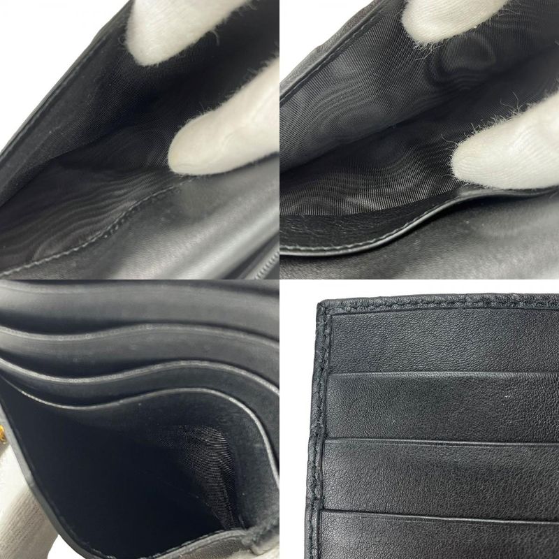 Gucci Long Wallet 244946 Guccissima Cima Leather Black Gold Hardware Everyday