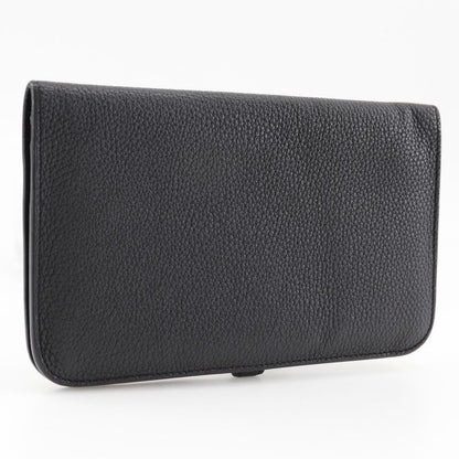 Hermes Dogon GM Togo Black □R Unisex Long Wallet
