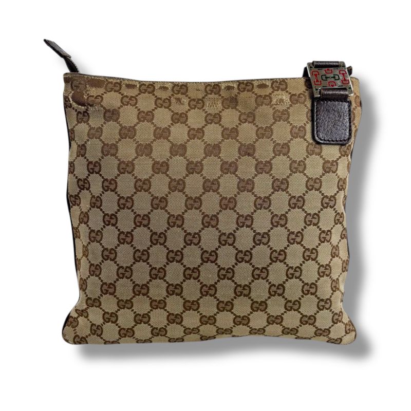 Gucci Shoulder Bag Sherry Line GG Canvas Brown Tricolor Crossbody Bag