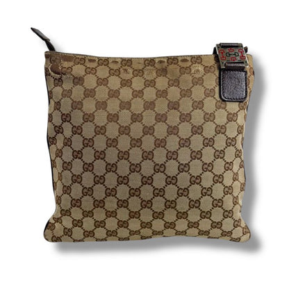 Gucci Shoulder Bag Sherry Line GG Canvas Brown Tricolor Crossbody Bag