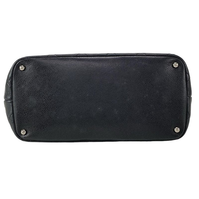 Chanel Tote Bag Matelasse Black Silver Hardware / Chain Shoulder