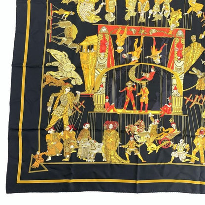 Hermes Scarf Carre 90 LE Temps Des Marionnettes Marionette Hours