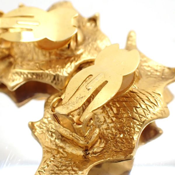 Yves Saint Laurent Earring GP Leaf Motif Vintage YSL Yves Saint Laurent