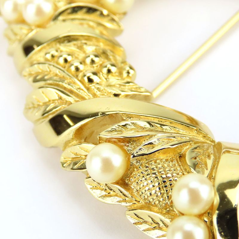 Christian Dior Brooch Metal Gold Wreath Plated Accessories Ladies Women
