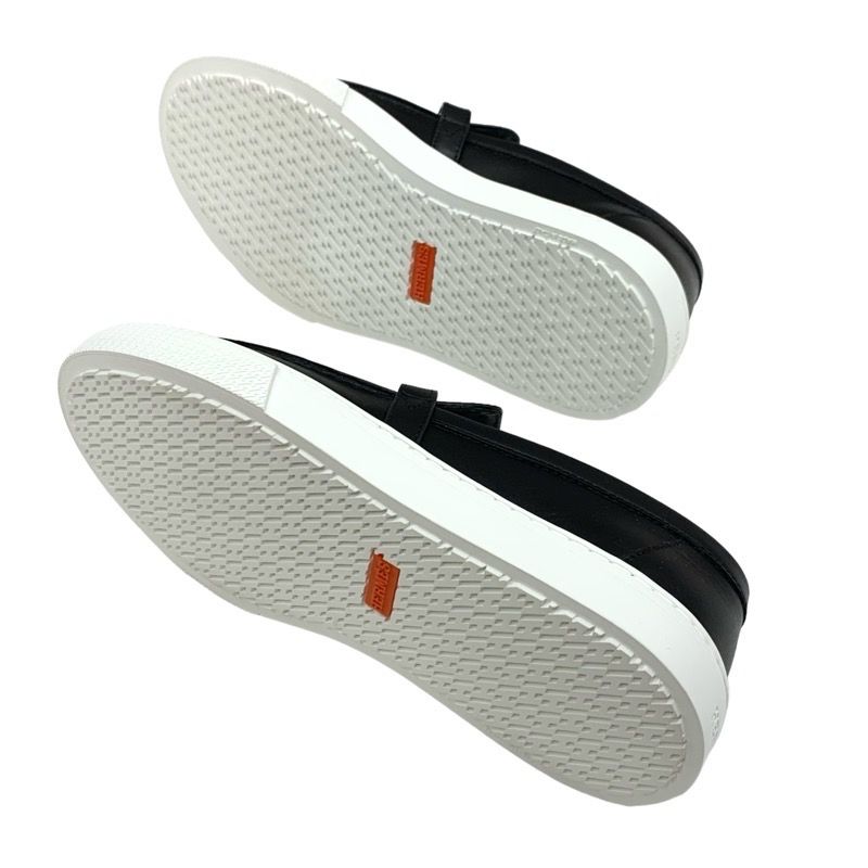 Hermes Game Sneakers Shoes Leather Black Silver Unused Slip-on Kelly Hardware