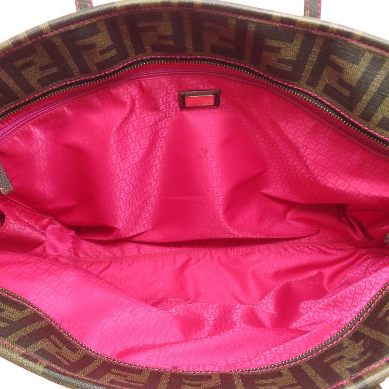 Fendi Zucca Pattern Tote Bag Leather Women