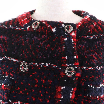CHANEL 23B P75716k10880 Cashmere Silk Alpaca Blend Coco-mark Collarless Tweed