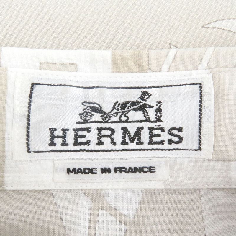 Hermes 100% Cotton Abstract Total Pattern Sleeve Serie Buttons Long Sleeves