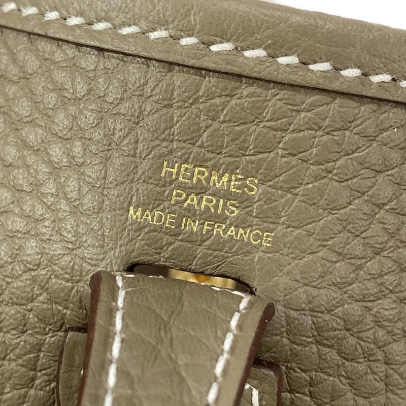 Hermes Shoulder Bag Evelyn Tpmamazon Etoupe × Blue Indigo Gold Hardware