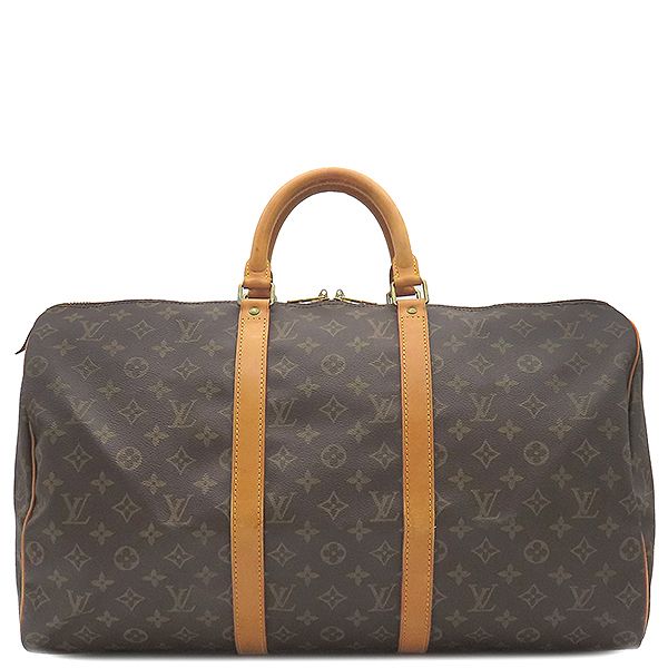 Louis Vuitton Boston Bag Keepall 50 Monogram Canvas Monogram Gold Hardware