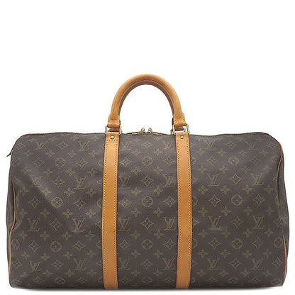 Louis Vuitton Boston Bag Keepall 50 Monogram Canvas Monogram Gold Hardware