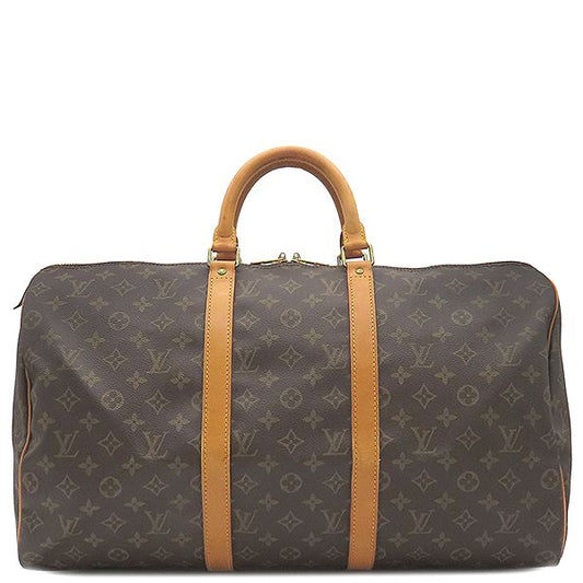 Louis Vuitton Boston Bag Keepall 50 Monogram Canvas Monogram Gold Hardware