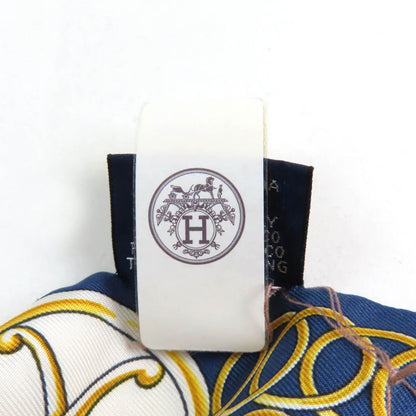 Hermes Twilly Lift Profile Lift Profile 100% Silk Marine/noir/gold Scarf With
