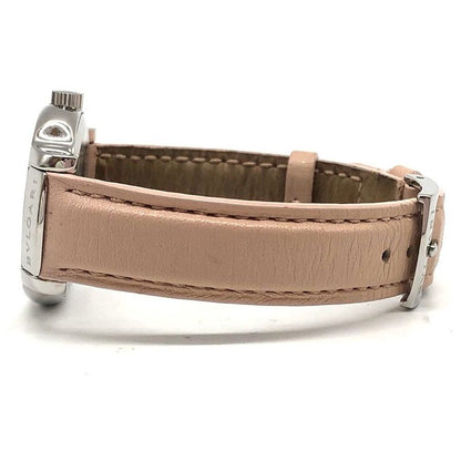 Bvlgari Solo Tempo St29s Quartz Date Pink Dial Leather Ladies Watch Stuck Junk