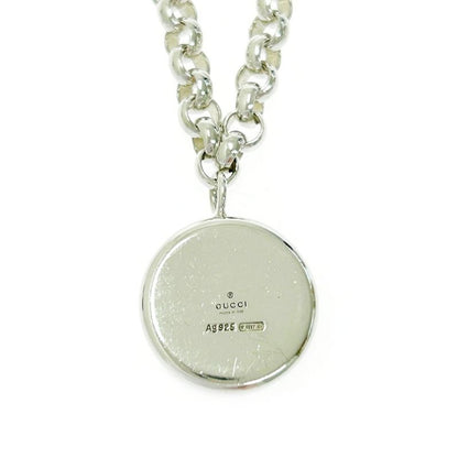 Gucci Silver Round Logo Necklace 20.9g 925 Engraved 463258 Necklace