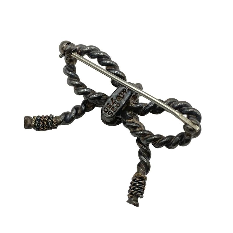 Tiffany & Co Brooch Ribbon 18K Yellow Gold X Silver