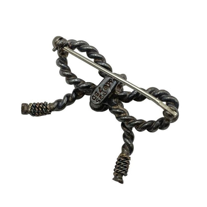 Tiffany & Co Brooch Ribbon 18K Yellow Gold X Silver