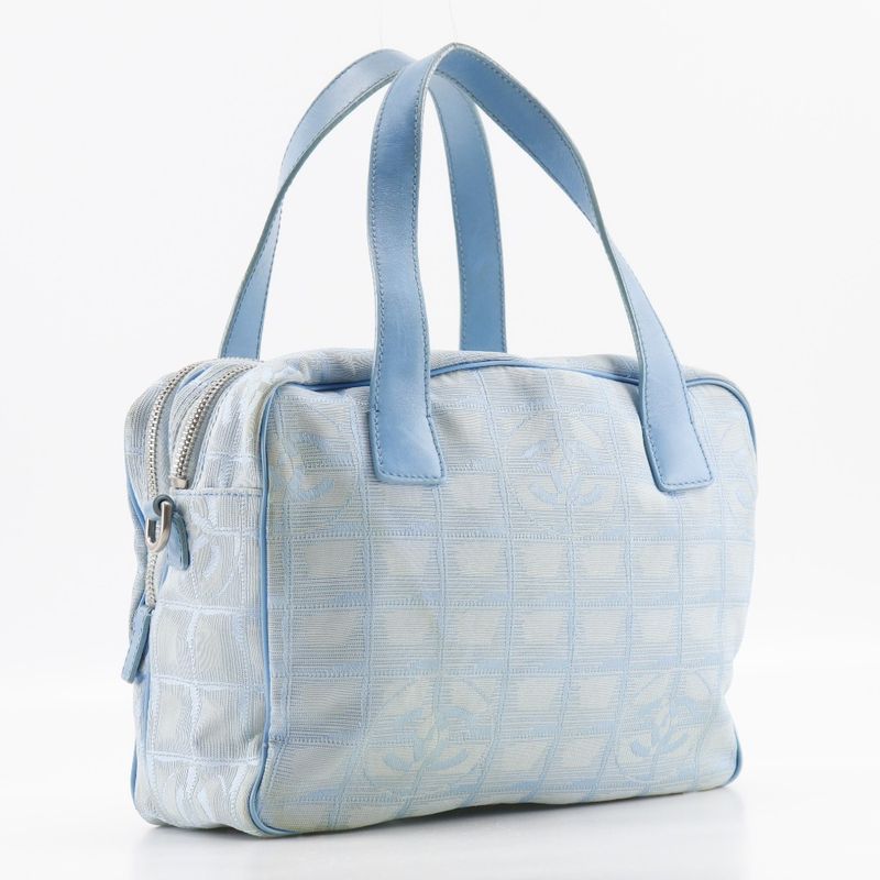 Chanel New Travel Line A15973 Nylon Canvas Light Blue Ladies Handbag