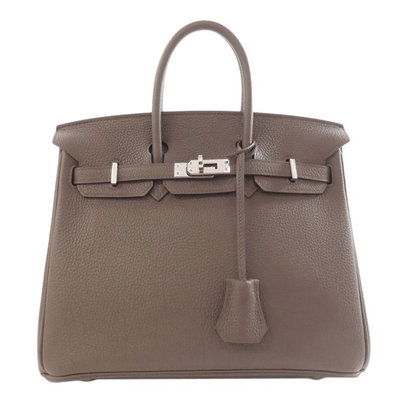 Hermes Birkin 25 Silver Hardware Handbag Togo Women