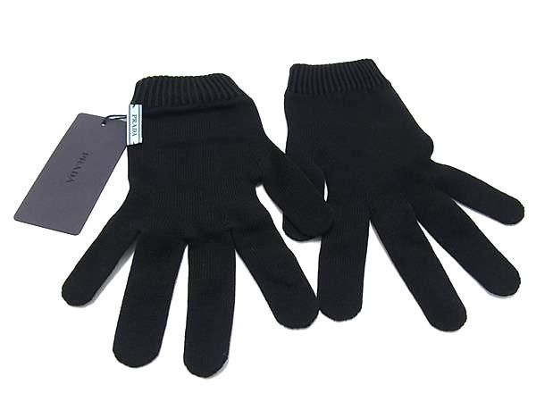Prada Cotton Gloves Size M Women's Black Ff3450