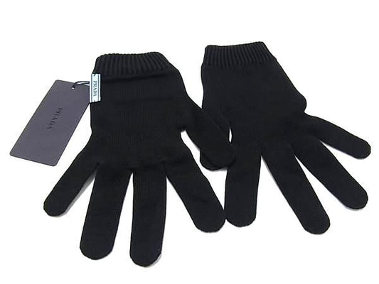 Prada Cotton Gloves Size M Women's Black Ff3450