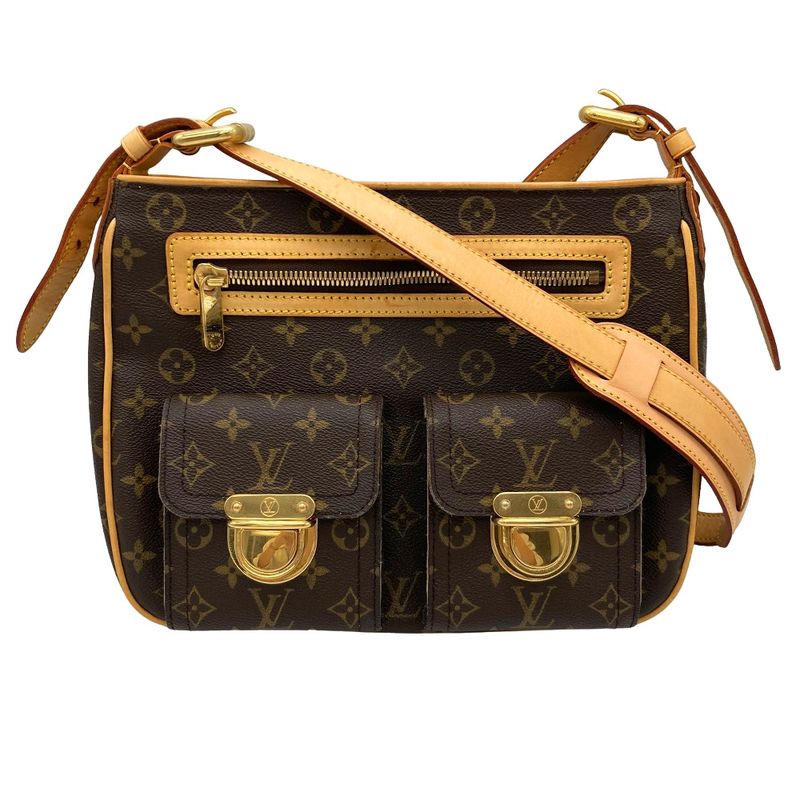 Louis Vuitton Hudson GM Shoulder Bag Monogram Canvas M40045 Brown Vi1005 Women