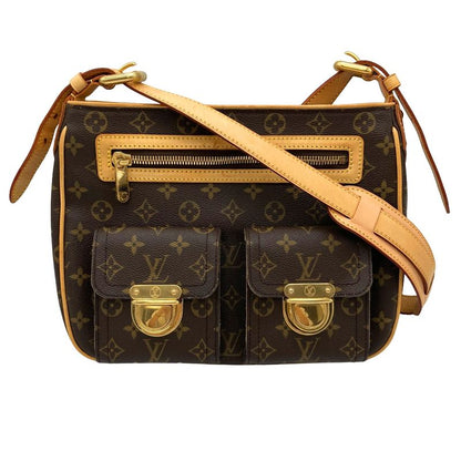 Louis Vuitton Hudson GM Shoulder Bag Monogram Canvas M40045 Brown Vi1005 Women