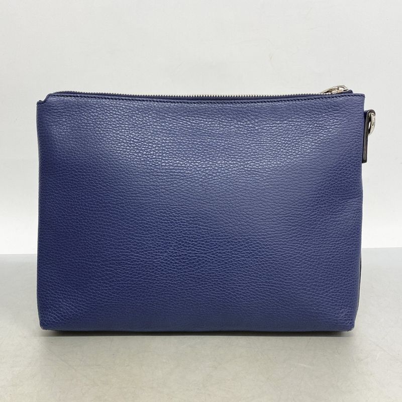 Gucci Clutch Bag 387075 Leather Navy Silver Hardware Men's
