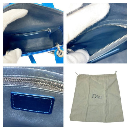 Dior Lady Dior Metallic Shoulder Bag Blue 417064 Shoulder Bag