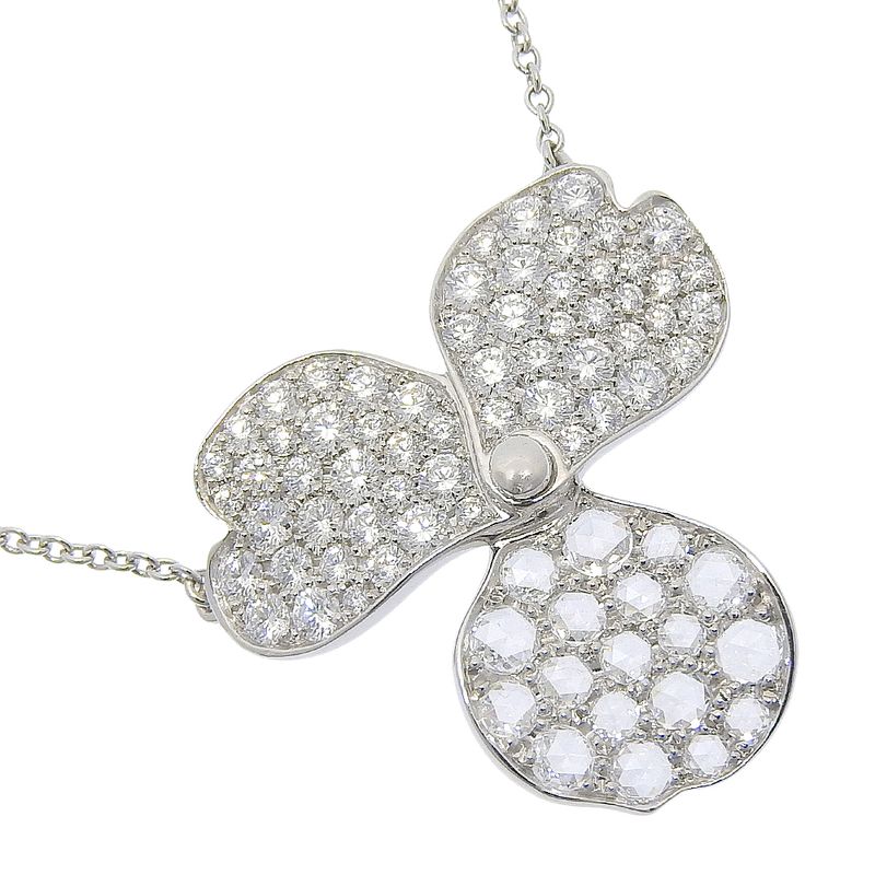 Tiffany & Co Paper Flower Large Pt950platinum × Diamond Ladies 5.3g Necklace