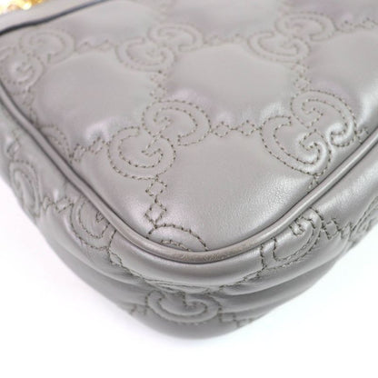 Gucci 735049 Ggmatelasse Leather 2WAY Handbag Shoulder Bag Grey Storage