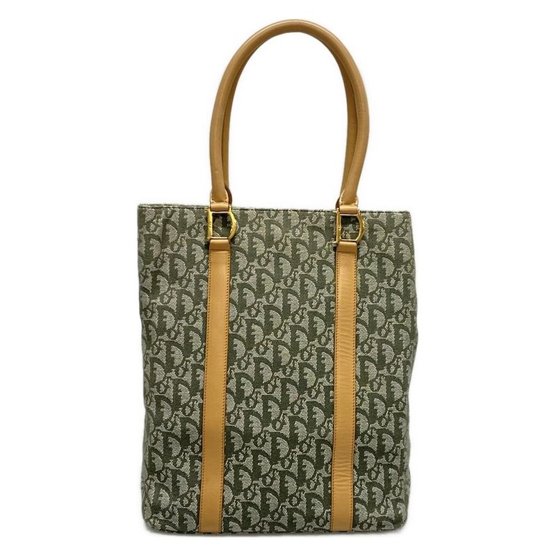Dior/christian Dior Handbag Trotter Khaki×beige Leather