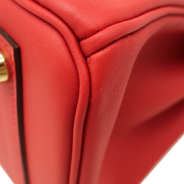 Hermes Handbag Birkin 25 Swift Vermilion Gold Hardware Never Used Red Stamped W
