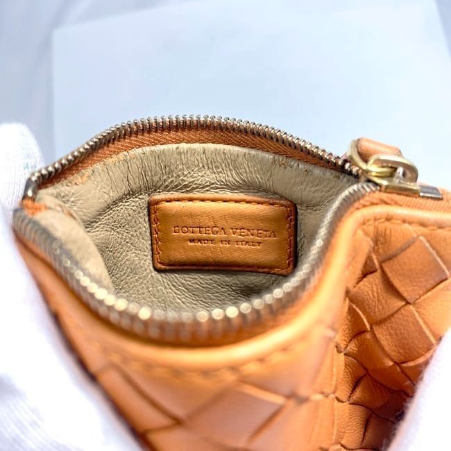 Bottega Veneta Coin Case Ec22653 Orange Intrecciato