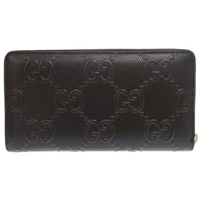 Gucci GG Embossed 625558 Black Round Zipper Long Wallet Black 1335 Gucci
