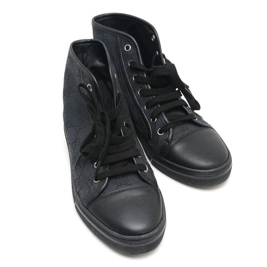 Gucci High Cut Sneakers 426186 Size 37 GG Canvas Black