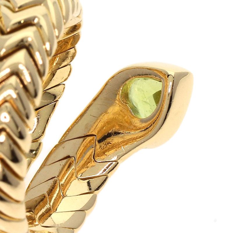 Bvlgari Bulgari Tubogas Spiga Peridot Diamond Ring And Ring 18K Yellow Gold