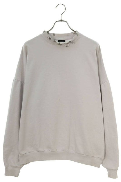 Balenciaga 23AW 762718 Tpvd9 Earrings Crew Neck Vintage Finish Sweatshirt Men's